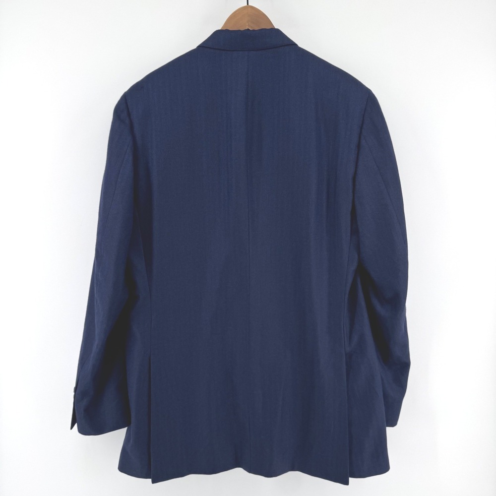 J.P. Tilford Samuelsohn Loro Piana Blazer Men 42L Blue Cashmere Silk Herringbone - Picture 2 of 16